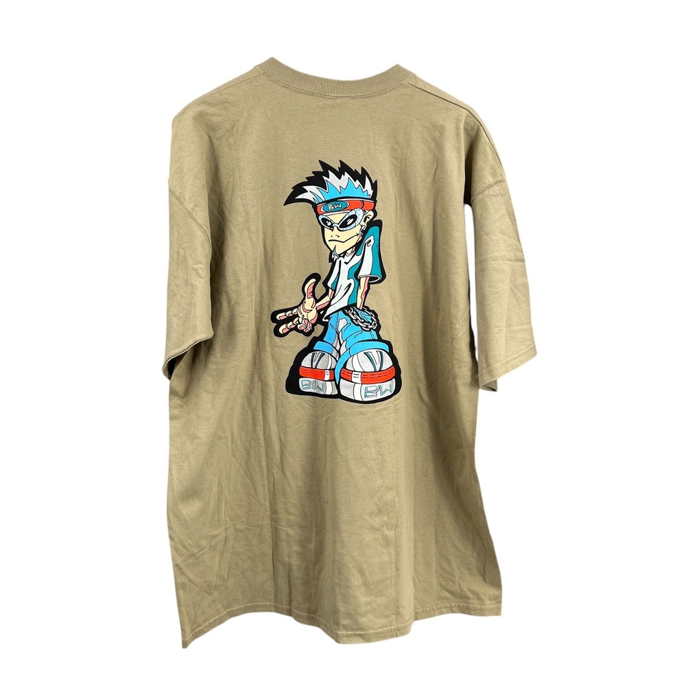 Vintage Y2K Big's World Cartoon Graphic T-Shirt Lofteez Tag Glitter Print XL